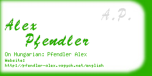 alex pfendler business card